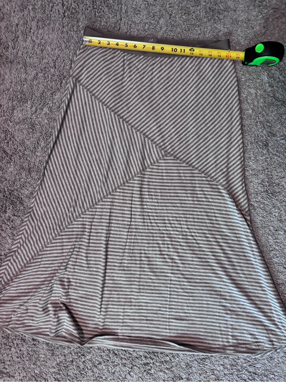 J. Jill Diagonal Stripe Maxi Skirt in Gray and White Size Medium - Picture 7 of 9